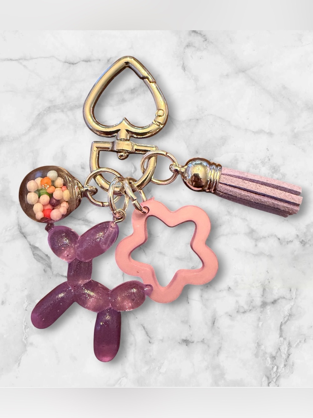 Charming Purple and Pink Keychain